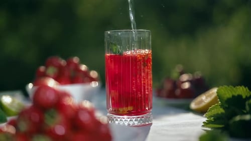 Refreshing Summer Strawberry Drink Preparation