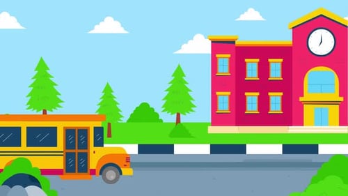 Back To School Bus Animation