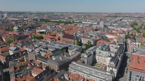 Aerial View of Dense European City in Daytime