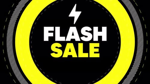 Animated Flash Sale Title with Geometric Circles