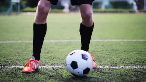 Sport, Football and People - Soccer Player Playing with Ball on Field Activity
