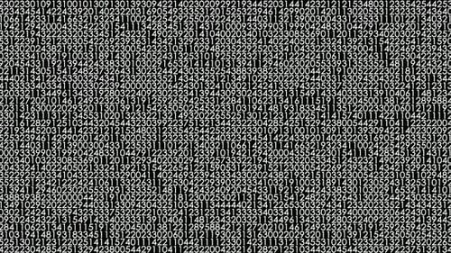 Complex Patterns of Numerical Sequences Displayed in a Dark Background