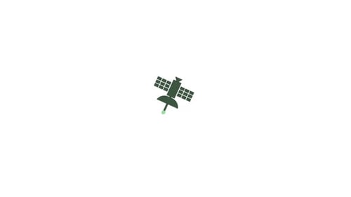 Animationsvideo mit Satellitensymbol-Symbolen