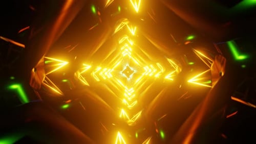 Fascinantes luces de neón de ciencia ficción en un radiante bucle VJ