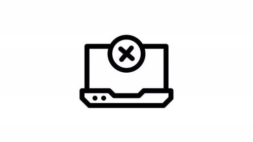 Animated Laptop Error Icon Outline