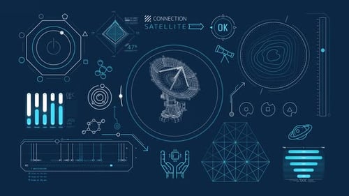 Animated Infographics On The Theme Of Radio Astronomy And Space Observation 4K