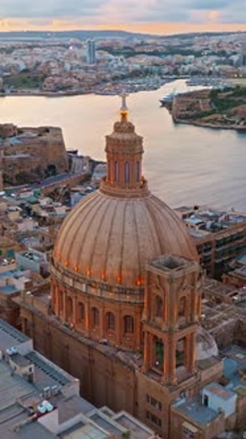 Aerial View of Valletta the Capital City of Malta