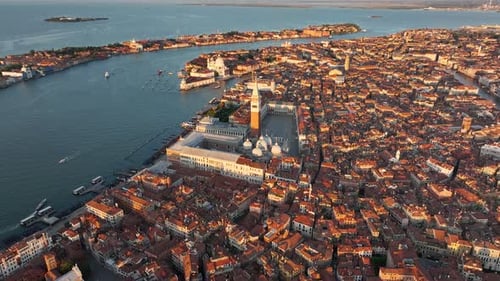 Venice From Above Skyline View of St Mark's Square Italy