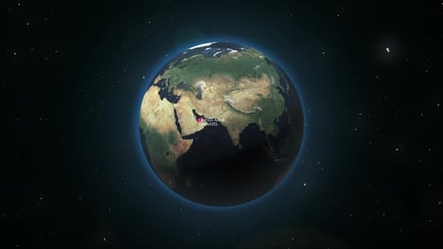 Earth Zoom From Space To United Arab Emirates