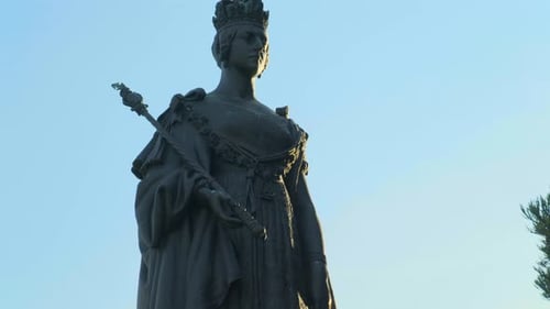 Statue de la reine Victoria devant l'Assemblée législative de la Colombie-Britannique à Victoria, en Colombie-Britannique, au Canada.