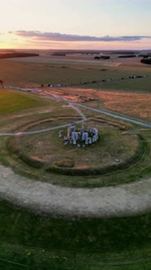 Luftaufnahme des Stonehenge-Denkmals, Salisbury, England.