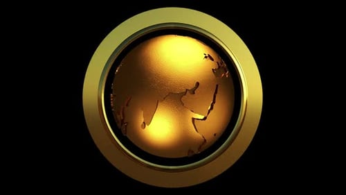 Golden Corporate Globe Rotating Animation