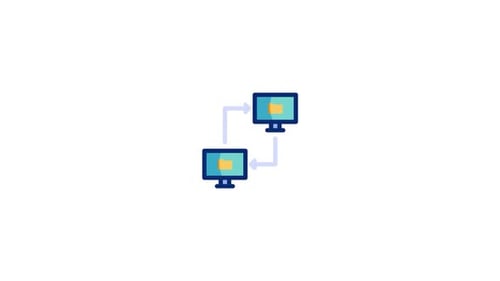Animated File Sharing and Data Transfer Icon