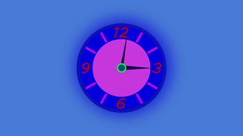 Flat Design Animated Clock Time Lapse