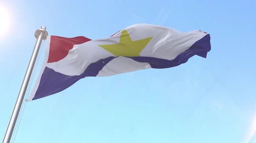 Saba Flag Waving Against Clear Blue Sky
