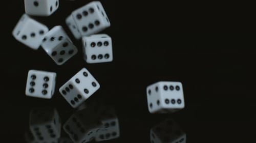 Würfel fallen und springen hinein; auf Phantom Flex