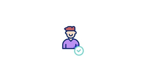 Flat Design User Profile Verification Checkmark Animation