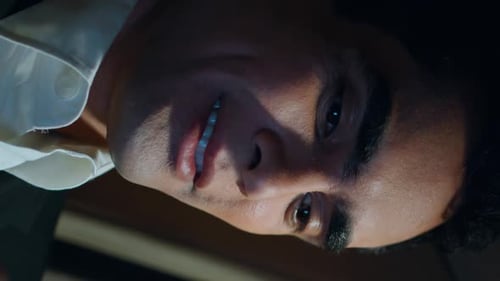 Close Up of Young Adult Man's Face