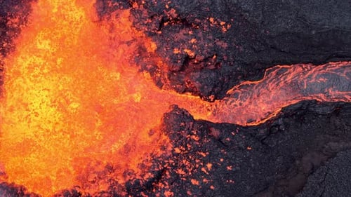 Vue aérienne de Lava Field, Islande.
