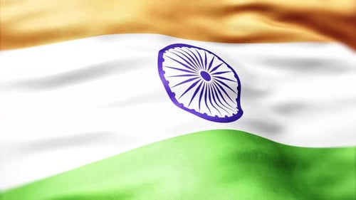 Waving Indian Flag with Textured Fabric Animation