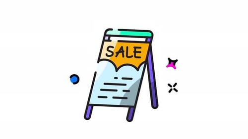 Animated Doodle Sale Sign for Marketing Promotions