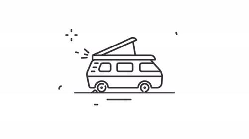 van vehicle animated icon illustration motion graphic design video