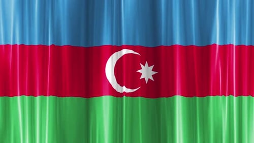 Waving Azerbaijan Flag Realistic Fabric Loop