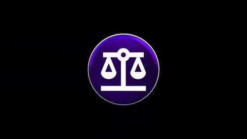 Animated 3D Justice Scale Icon Loop for Legal Concepts