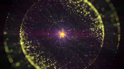 Expanding Rainbow Rings Motion Background