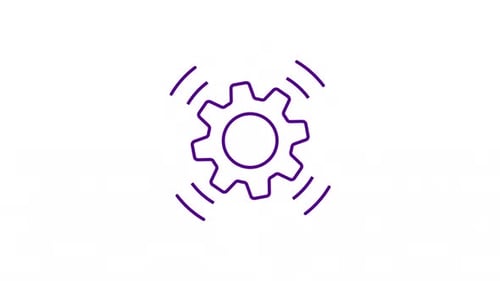 Animated Gear and Process Arrows Icon Loop