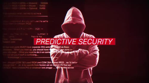 Seguridad predictiva Palabras modernas y poderosas en la pantalla digital Mensaje en la pantalla de la computadora