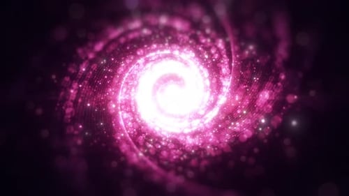 Abstract Pink Purple Swirling Particle Galaxy Background