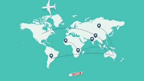 Travel From Australia To Different Countries Concept