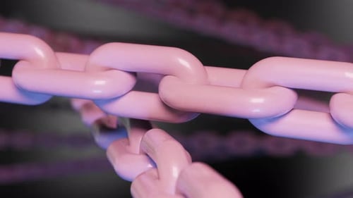Glossy 3D Pink Chain Loop Background