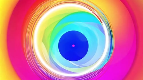 Animation Of Rainbow Circle Pattern Moving In Seamless Loop