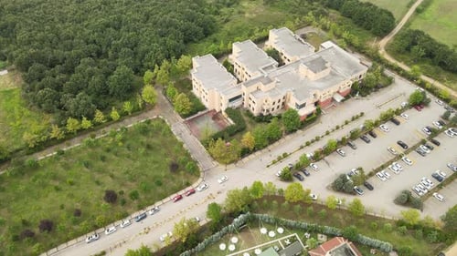 aerial town hospital