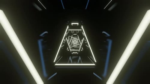 3D-Render-VJ-Projektion, Geometrieobjekte, Endlosschleife