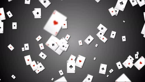 Falling Poker Cards Aces. Flying Poker Card Ace Background Loop 4K