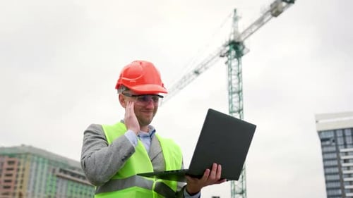 Weary Construction Manager is Experiencing Migraine Attack During Onsite Audit