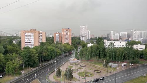 Thunderstorm, rain and wind