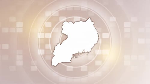 Uganda Map Outline Reveal with Shadow