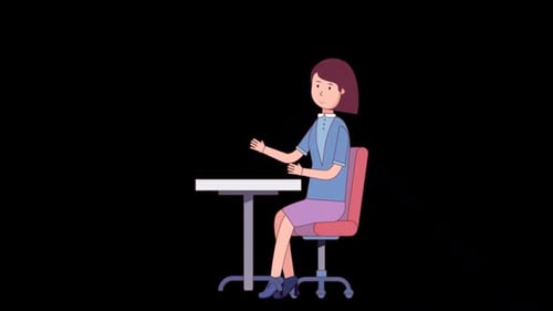 Woman Character Talking Alpha Channel
