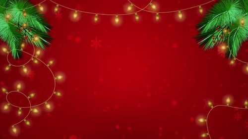 Animated Christmas Background with Twinkling Lights and Snowflakes