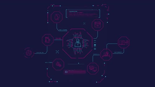 Futuristic HUD Data Analysis User Interface Animation