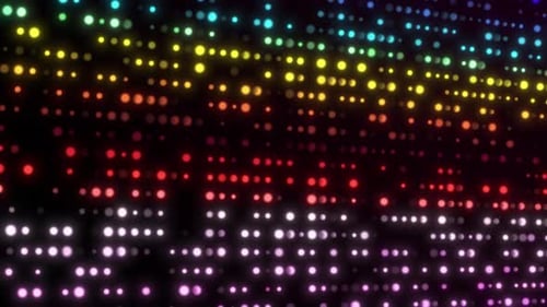 Abstrakte Bewegungsdesign-Animation auf der Tanzfläche. Buntes blinkendes Licht, sich zufällig bewegende Animation