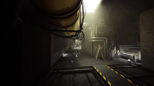 Desolate Industrial Space Neglected Utility Passage Featuring Leaks and Grime
