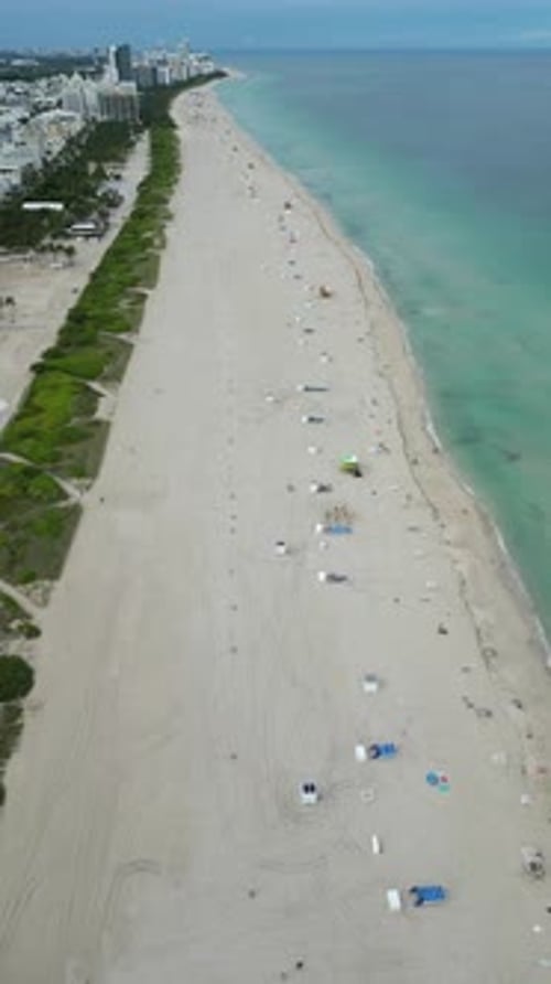 Miami Beach Skyline Aerial View of Tropical Paradise Miami Beach From Drone Miami South Beach Aerial