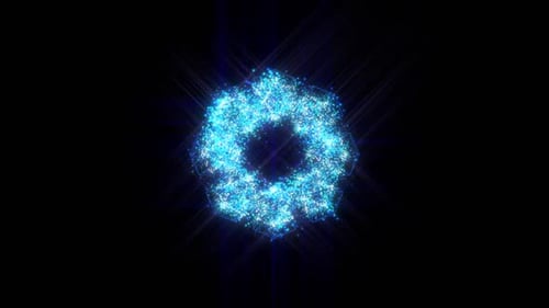 Glowing Futuristic Particle Ring Loop Background Animation
