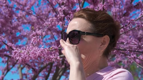Unhealthy Sick Lady with Allergy in Garden