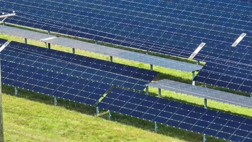 Renewable Electricity with Zero Emission Sustainable Electric Power Plant with Many Rows of Solar